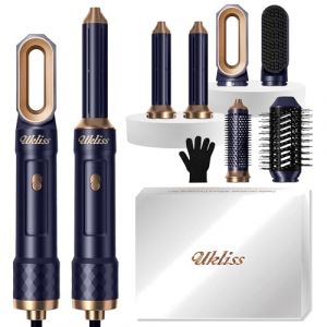 S&egrave;che Cheveux 6 en 1, UKLISS Airstyler & Brosse Souflante Set avec Seche Cheveux Brushing, Boucleur a Air, Thermal Brush, Brosse Lissante, Hair Dryer Airbrush, Hairstyler Cadeaux pour Femmes (Blu) (ukliss beauty, neuf)