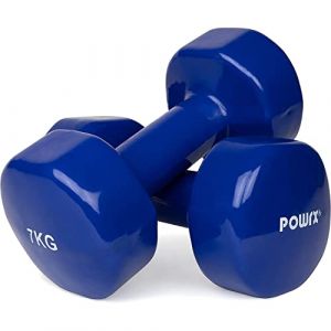 POWRX halt&egrave;res en Vinyle 14 kg (2 x 7 kg Bleu fonc&eacute;) (POWRX GmbH, neuf)