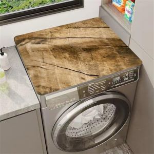 Highdi Housse de Protection pour Machine à Laver Top, Planche Bois Rétro Coussin de Machine à Laver Antidérapant Housse de Machine à Laver pour Machine à Laver Ou Sèche-Linge (Bois d'origine,50x60cm) (Highdi, neuf)