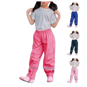 Pantalon de Pluie Garcon et Fille Pantalon Boue de Pluie Imperm&eacute;able Coupe-Vent L&eacute;ger Enfants Salopette Gar&ccedil;on sans Doublure Surpantalon R&eacute;fl&eacute;chissant Enfant pour Road Running Randonn&eacute;e le (4-5 Years) (DolceTiger, neuf)