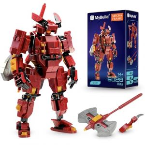 MyBuild Rita 5028 &ndash; Unit&eacute; Mecha &agrave; Armure Rouge avec Hache de Combat, Robot Articul&eacute; de Collection, Jouet de Construction 14+ &ndash; S&eacute;rie Sci-FI (MyBuild, neuf)