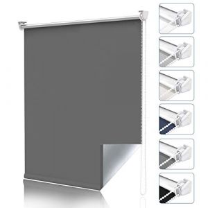 Magiea Store Occultant sans Per&ccedil;age, Store Enrouleur Opaque Thermique Isolant, Protection Solaire pour Fen&ecirc;tre et Porte, 80l x 150L cm (Largeur du Tissu 75 cm), Gris Fonc&eacute; (Cheeysl, neuf)