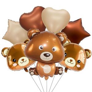 7 Pièces Ours D'Aluminium Ballons, XXL Ballons En Forme De Ours, Ballons Gonflables Tête de Ours, Géant Ballon Fleuret Ours pour Anniversaire Baby Shower Ours Animaux Thème Party (SPRINLOT STORE, neuf)