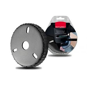 ROTAREX Disque abrasif 120 mm - Acier au carbone nitrocarbur&eacute; - Pour meuleuse d'angle - Rainures en bois - Disque &agrave; r&acirc;per (ROTAREX woodworking professionals OFFICiIAL SHOP, neuf)
