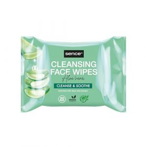 Sence Lot de 3 paquets de 20 lingettes nettoyantes pour le visage à l'aloe vera avec acide citrique, vitamines A et C et panthénol, véganes (winwingoods, neuf)