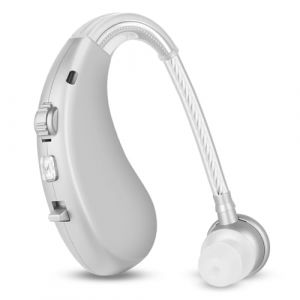 Aolso Amplificateur de son, Sonore Derri&egrave;re l'oreille, 1PCS haut-parleur de Son Rechargeables, Confortable &agrave; porter(Argent) (YIJIABAI, neuf)