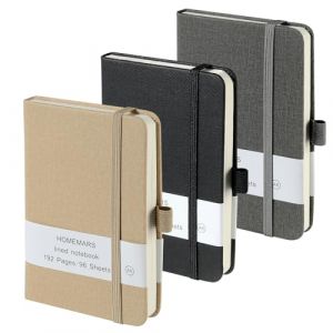 HOMEMARS Carnet de Notes, Petit Carnet, Petit Cahier, 3 Paquet, Cahier de Note, Carnet de Voyage, 14.5 cmx9.6cm, Beige, Gris, Noir, Total 288 feuilles, 576 pages, 80 gsm, Cahier, Carnet de Notes a6 (Homemars Direct, neuf)