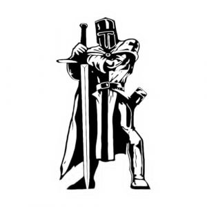 Autocollant mural chevalier chambre garçon médiéval tueur de dragon épée soldat armée guerrier vinyle chambre d'enfant chambre d'enfant-L-57x103cm-Black (LIUJIAHAO Sticker, neuf)