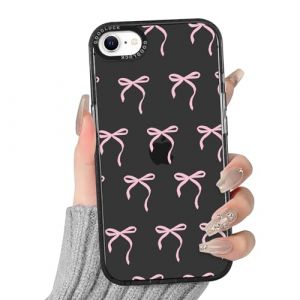 Yirlbey Transparente Coque pour iPhone 8/7 / SE 2020 / SE 2022, Aesthetic Nœud Papillon Motif Étui Mignon Design Housse pour Filles, Silicone Cover Anti-Rayures Case pour iPhone SE 4,7",Rose (XUPINBO, neuf)