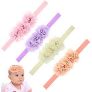 GXGM 4 Pi&egrave;ces Bandeaux pour B&eacute;b&eacute; Fille Bandeau Bebe Fille Fleur Bandeaus Bandeau Cheveux Filles Accessoires pour Enfants pour Nouveau-n&eacute; Nourrissons Tout-petits (GXGM, neuf)