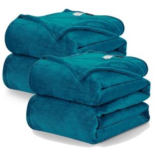 WAVVE Lot de 2 Plaid Couverture Polaire Flanelle en Microfibre, Jeté de Canapé 150x200 Bleu Canard, Couverture lit Jete de Canape 2 Personnes, Plaid Fourrure Grand Chaud et Doux en Peluche (Wavve EU, neuf)