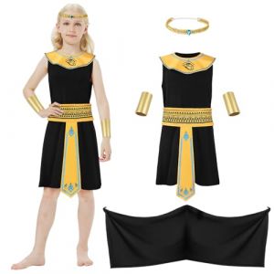 DiULi D&eacute;guisement Cl&eacute;op&acirc;tre Fille - Robe Princesse &Eacute;gyptienne avec Ceinture D&eacute;corative - Costume pour Carnaval, Anniversaire et Jeu de R&ocirc;le,140CM (Cinye, neuf)