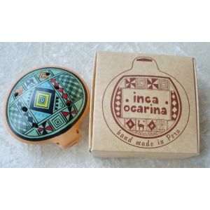 Fl&ucirc;te inca Ocarina, traditionnelle du P&eacute;rou, issue du commerce &eacute;quitable, vert p&acirc;le (Purity Style, neuf)