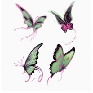 ARYU Papillon DéMon Vert éMeraude Frais Et RéAliste Lavable Peint Papillon Clavicule Bras Taille Autocollant De Tatouage Couleur Longue DuréE 12 * 16 Cm (XCTT, neuf)