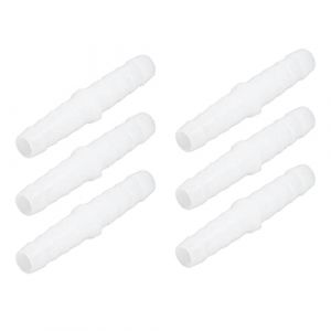 ciciglow Connecteur de Tuyau en Plastique 10 Pièces Raccord Cannelé Blanc Droit Même épisseur Barbelé Réparateur pour Tuyau de Pompe Tuyau en Silicone(6-6mm) (Sojare, neuf)