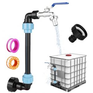 BBWELL Adaptateur IBC Avec Col de Cygne en Laiton,Adaptateur Cuve 1000l ibc,Robinet Cuve de 3/4'',Équipé de 2 bandes adhésives et d'un tube d'extension,adapté aux réservoirs de stockage d'eau de pluie (STORE LA PORTA GIUSEPPA S.R.L., neuf)