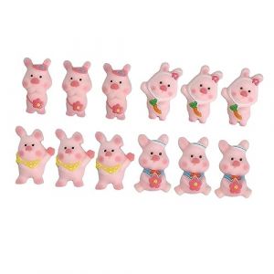 MAGICLULU 40pièces Cochon Résine Accessoire Décoratif Pour Intérieur Ornement Petit Cochon Porte-clés Artisanal (Rianley, neuf)