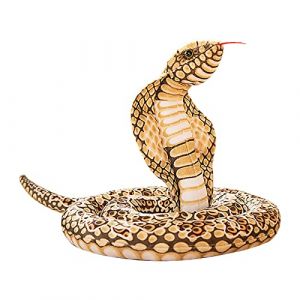 YJZQ Peluche Serpent Geant Cobra 170CM Peluche Serpent Réaliste décoration Halloween Accessoires d'anniversaire Coussin de Serpent pour Chat et décor Salon (YJZQ, neuf)