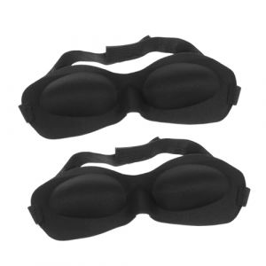FRCOLOR 2pièces Masque Pour Yeux Confortable Cache-yeux Occultants Bandeau De Sommeil Bandeau Stéréo Lot De Noir (White Beach, neuf)