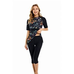 obaSeteck Rash Guard Surf Costume à Manches Courtes Maillot de Bain Burkini Maillots de Bain modestes pour Femmes modestie vêtements de Plage (S, Z2) (obaSeteck, neuf)