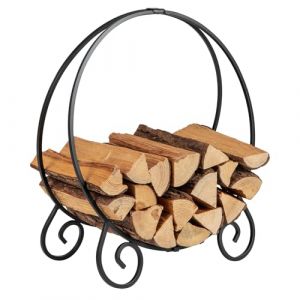 COSTWAY Range Buche Intérieur, Porte Buche Intérieur Extérieur, Rangement Bois Charge Max. de 270 kg, Design Compact, Pieds Décoratifs, Montage Facile, pour Cheminée, Salon (FDS GmbH, neuf)