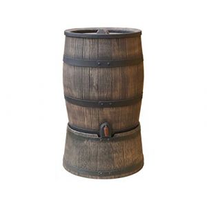 S-lon Récupérateur d'eau Brun Roto 120 litres | Complet avec Couvercle, Robinet et Socle! (Gouttière Expert, neuf)
