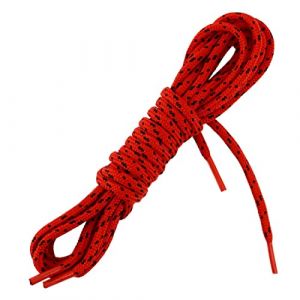 Les Lacets Fran&ccedil;ais - Lacets ronds et tr&egrave;s &eacute;pais - RANDO - Pour des randonn&eacute;es tout terrain - 130cm - 100% Polyester - Couleur : Rouge/Noir - FABRIQUE EN FRANCE Entreprise Patrimoine Vivant (Cravate Avenue, neuf)