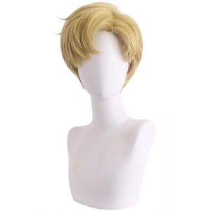 bi bi hou Anime Sailor Moon Tenoh Haruka Cosplay Perruque Blond Court Déguisement de Sailor Uranus Perruque Tenoh Haruka Cosplay Wig Noël Halloween Carnaval Fête Costume Accessoires (Kdjs, neuf)