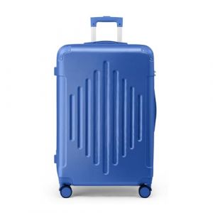 LEADZM Valise de Voyage Moyenne en ABS, 4 roulettes Spinner, Coins Renforcés, Serrure à Combinaison, ABS avec Coins Renforcés - Bagage Soute - Azur, L/65cm (VICTOPV, neuf)