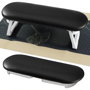 Diesisa Repose Main Ongle, Repose Main Manucure Pliabe, Pose Main Manucure en PU Cuir Professionnel avec un Tapis &agrave; Ongles Suppl&eacute;mentaire, Coussin Ongle Repose Main Antid&eacute;rapant (Noir) (Huansheng, neuf)