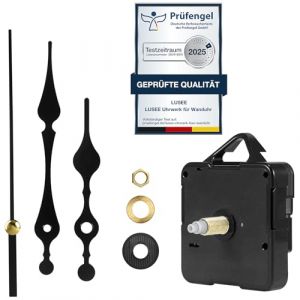 LUSEE M&eacute;canisme de Mouvement d'Horloge avec 1 Ensemble Horloge Aiguilles Court, Quartz Silencieux Mecanisme pour Horloge Murale &agrave; Pile (Longueur de l'axe: 16 mm /0,62 Pouce) (siumir-eu, neuf)