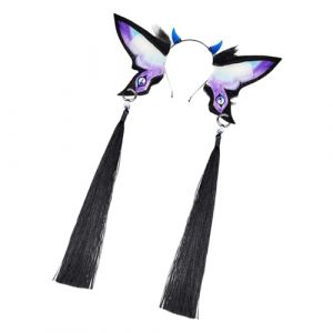 RGYBAO Bandeaux papillon pour fête - Œil du diable - Long pompon - Pour festivals de musique, accessoires photo pour Halloween, photographie - Bandeau d'oreille d'animal pour enfants (JYYJGJJ, neuf)