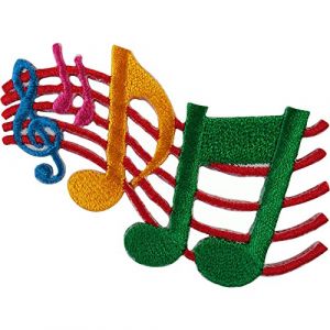 Notes de musique Patch &agrave; repasser coudre sur les v&ecirc;tements &Eacute;cusson brod&eacute; musical Sheet Applique (ELLU, neuf)
