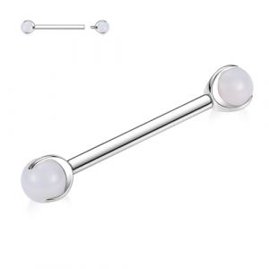 AROWRO Anneaux de Langue en Titane G23 14G pour T&eacute;tons, Barbells Droites, Tige de Langue pour T&eacute;tons 12mm-18mm (yueeu, neuf)