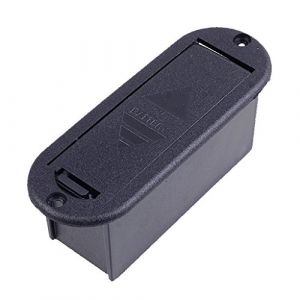 9v Bo&icirc;te Noire Bo&icirc;tier De Batterie Support Pour Guitare Actif Bass Pickup (Tinime, neuf)