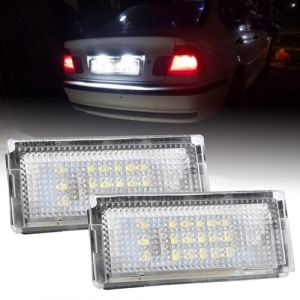AUTOXBERT Lot de 2 &eacute;clairages de plaque min&eacute;ralogique &agrave; LED pour BMW S&eacute;rie 3 E46 4D 1998-2005 pour BMW S&eacute;rie 3 E46 5D Touring 1998-2005 6000 K 18SMD (YIYASU, neuf)