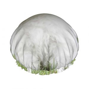 Bonnet de douche imprimé chien Bichon frisé pour femmes bonnets de douche en tissu double couche réutilisables bonnets de cheveux filles (hefeijiapan, neuf)