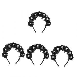 FOMIYES 4 Pièces Bandeau D'halloween Bandeau Gothique Casque Du Jour Des Morts Couvre-chef D'halloween Bandeaux D'halloween Bandeau Floral Mexicain Bandeau Jour Des Morts En Tissu (Family&Personal, neuf)