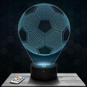 Lampe de chevet, Veilleuse Tactile Ballon de Foot Lampe 3D LED illusion, Idée cadeau Noël anniversaire garçon et fille Lampe de nuit chambre d'enfant ou adulte (Lampephoto-fr, neuf)