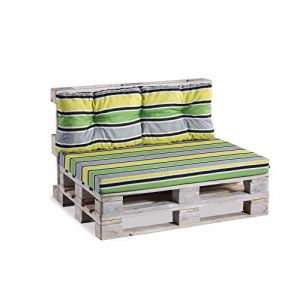 Gutekissen Coussins pour palettes Coussins pour palettes PPF (Coussin d'assise 120x60 Lisse, Vert-Gris-Jaune 6) (FavreShop, neuf)