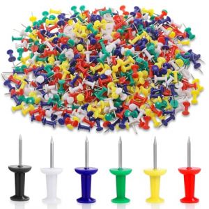 JIANTA Punaise Color&eacute;es, 600 Pi&egrave;ces Punaises Tableau Li&egrave;ge - 6 Couleurs Push Pins T&ecirc;te en Plastique pour Scolaire/Bureau, Tableau D'affichage en Li&egrave;ge (JIANTA, neuf)