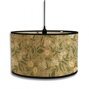 FANSU Abat-Jour en Tissu Classique Tambour Abat-jour, EÉlégant Fleurs Remplacement Abat, Jour Fait à la Main, pour Lampe de Table, Suspension, Lampe de Chevet, Lampadaire (30x30x20cm,Blanc) (JINBO, neuf)