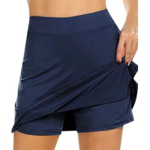 SHEKINI Jupe de Tennis pour Femme avec Short intégré - Jupe d'été intégrée - Jupe de Course - Jupe de Golf - Jupe de Sport - Jupe d'entraînement en Plein air, Bleu, M (Yiserka1, neuf)