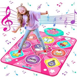 Tapis de Danse Licorne, Tapis de Danse Rythmique, Tapis de Danse Rose avec lumières LED, Volume réglable,5 Modes de Jeu, Cadeaux de Noël et d'anniversaire pour Les Filles de 3 à 12 Ans (mfgvxffdhfb, neuf)