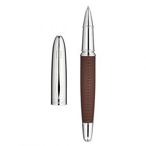 BEILUNER Stylo Cuir de Luxe 318, Cuir Premium Cousu Main, Finition Chrom&eacute;e, Recharge Schmidt, Meilleur Cadeau Rollerball Rechargeable pour Homme & Femme, Id&eacute;al pour l'&Eacute;criture Ex&eacute;cutive (BEILUNER, neuf)