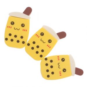 FRCOLOR 3 Pièces Bouffées Cosmétiques Fond De Teint Anti- Bouffée Tasse De Thé Au Lait Bouffée De Poudre De Maquillage De Maquillage Pour Le Visage Portables Petites (White Beach, neuf)