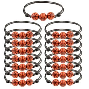15 bracelets tressés réglables en perles de basket-ball pour enfants, garçons et hommes, bracelets de motivation pour fêtes sportives (HengShuiHunBengShangMaoYouXianGongSi, neuf)