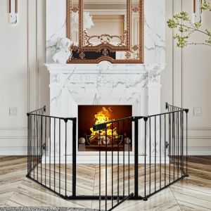 Barri&egrave;re de s&eacute;curit&eacute; 310 * 2.5 * 75cm Grille Protection pour Animaux Chemin&eacute;e escalier,Kids Barri&egrave;re de S&eacute;curit&eacute; Extensible Chemin&eacute;e Grille de Protection avec5 Panneaux Longueur Totale 310 cm (Hechheu, neuf)