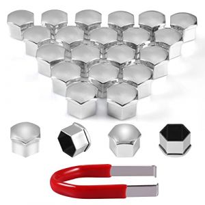 moinkerin 20 Pièces Cache Ecrou 17 mm Capuchons Protection Hexagonal Plastique Protecteurs Boulon Ecrou Couvre pour Ecrous de Roue avec Outil Demontage pour Voitures-Ne Convient Pas pour Q7 (moinkerin, neuf)