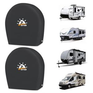 Zettum Les couvertures de pneus 2 Paquets conviennent à Un diamètre de Pneu 76-81 cm, Housses pour Roue, PU Oxford Couvercle de Roue de Voiture imperméable pour RV, Camion, SUV, remorque de Voyage (zettum-outdoors, neuf)